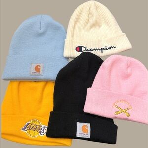 Carhartt, Champion, Lakers Beanie Bundles Set of 5